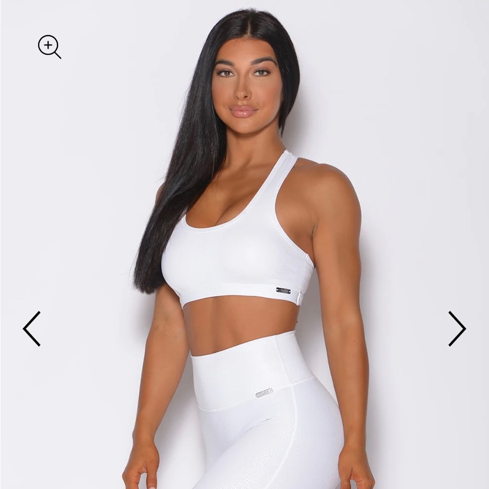 Bombshell Sportswear White Shine Python Sports Bra